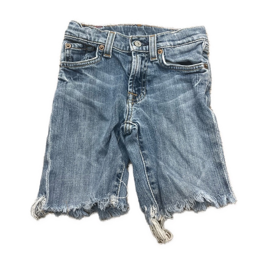 7 For All Mankind Girls Raw Hem Bermuda Jean Shorts Sz 5